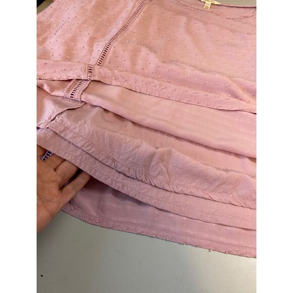 Matilda Jane Turn On The Charm Sheath Dress Women Sz L Lilac Swiss Dots Pleated - Picture 5 of 9